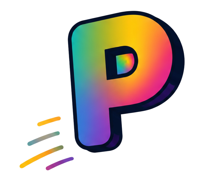 Papurro, la P del logo, saludando